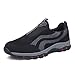 PAMRAY Zapato Hombre de Deportivos Fitness para Caminar Running Trailing Loafer Calentar Suede Zapatillas Slip on Breathable Negro Azul Gris Negro 43