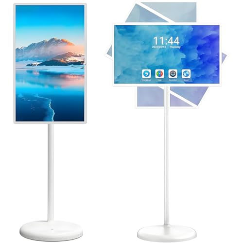 GLBMXDD Smart TV Portatile 4K su Ruote, Monitor Touchscreen da