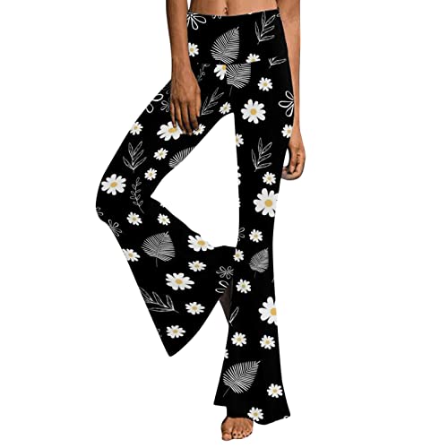 Briskorry Pantalones coloridos para mujer, estilo bohemio, hippie, tie dye, pantalones de verano, elegantes, pierna ancha, pantalones de palazzo, pantalones básicos, pantalones de ocio, cintura