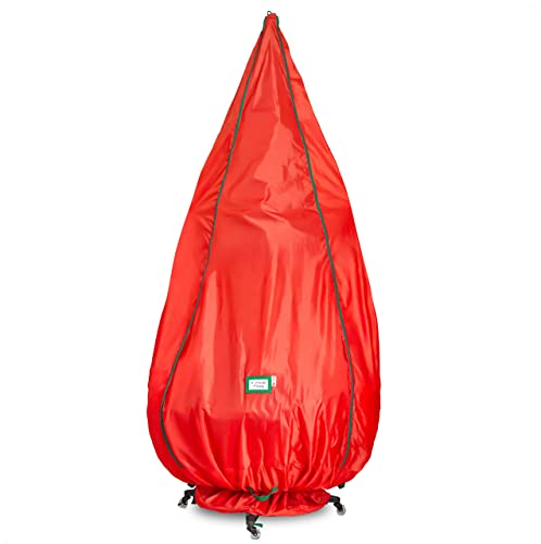 Christmas Tree Storage Bag With Heavy-Duty Rolling Stand – For Up To 9 Ft Upright Assembled Trees - Tree Bag Covers Tree To Protect From Dust And Dirt Year Round, Multi Zippers For Easy Access #TOP7