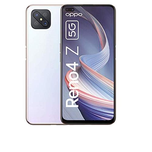 OPPO Reno4 Z 5G Smartphone, 6,57 Zoll 120 Hz FHD+ Display, 48+8+2+2 MP Kamera, 16 MP Dual Frontkamera, 128 GB ROM/8 GB RAM, inkl. Gutschein [Exklusiv bei Amazon], Dew White – Deutsche Version