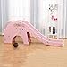 Zhenwo Scivolo Pieghevole per I più Piccoli, Scivoli per Bambini E Scalatori Scivolo per Bambini Scivolo Coperto per Il Gioco, di Facile Montaggio con Perfetta Pedale Completamente,Rosa