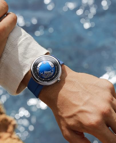 Image of CIGA Design Mechanical Automatic Watch Blue Planet U Series Stainless Steel /Titanium /Ceramics Case Sapphire Crystal Fluororubber /Ceramics Strap Watches Gifts for Men and Women