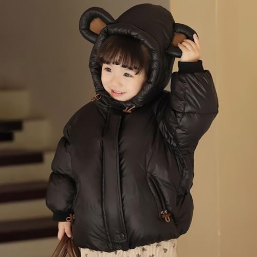 Baby Boys Girls 𝗛ooded Puffer Long Sleeve Zipper Thicken Teddy Coat Winter Warm Windproof Jacket with Pocket3