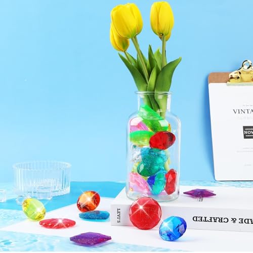 Image of 30 Pcs Large Diving Gems Pool Toys Pirate Treasure for Boy Girls | Colorful Acrylic Diamond, Pool Gems, Fake Gemstones, Summer Underwater Toys, Swimming Training Gifts, Water Pool Play Games