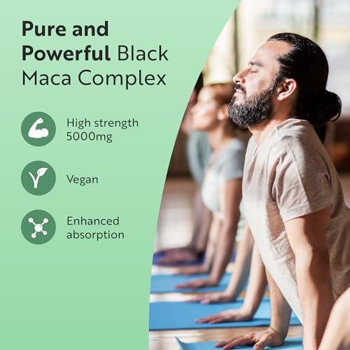Nutravita Super Haute Résistance Maca Gélules Fort Dosage 5000 mg avec Ginseng & L-Arginine & Vitamines - 6 mois - 180 Capsules de Maca Root Vegan