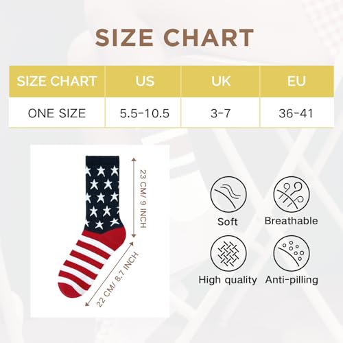 Image of American Trends Womens Novelty Striped Crew Socks Athletic Vintage Slouch Mid Calf Tube Socks