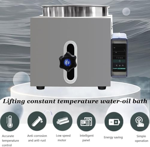 Calentador digital de baño de aceite y agua con elevación ajustable, rango de alta temperatura y control preciso para aplicaciones de laboratorio y comerciales