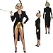 Produktbild NET TOYS Damenfrack schwarz Showgirl Frack XL 46/48 eleganter Frauenfrack Kabarett Gehrock Damen Revue 30er Jahre Charleston Outfit Cabaret Show Kostüm