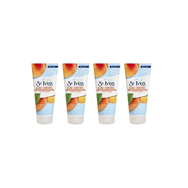 St-Ives-Face-Scrub-For-Healthy-Looking-Skin-Apricot-Face-Wash-Scrub-With-Salicylic-Acid-and-100-percent-Natural-Exfoliants-6-oz-4-Count St. Ives Acne Control Apricot Face Scrub, Deep Exfoliator Skin Care, Prevents Acne for Radiant Skin, Salicylic Acid Acne Treatment Facial Scrub, Made with 100% Natural Exfoliants, 6 oz, 4 Pack