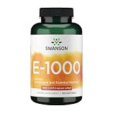 Swanson Vitamin E - Natural Vitamin Supplement Promoting Cardiovascular Health - Natural Formula Delivering Essential D-Alpha Tocopherols - (100 Softgels, 1000 IU Each)