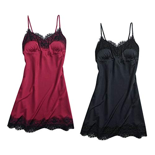 Serenable 2 PCS Feminino Decote Em V Pijama Roupa De Dormir Lingerie