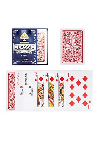 Pvc Plastik Kırmızı Su Geçirmez Poker İskambil Oyun Kağıdı, rd63kr