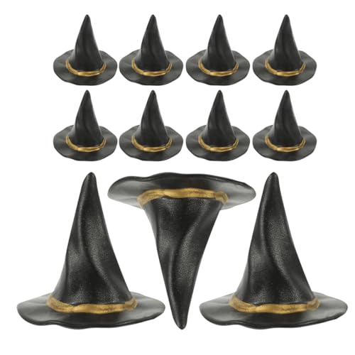 MAGICLULU 12 Piezas Mini Sombrero De Bruja Cesta De Almacenamiento De Mimbre Grande Figuritas Disfraz De Bruja Sombrero De Bruja Cosplay Decoración Rosa Tinas Abrillantador Black El Plastico