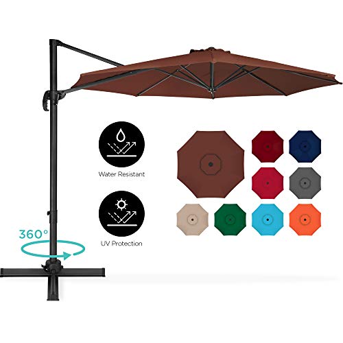 Best Choice Products 10ft 360-Degree Aluminum Polyester Cantilever Offset Hanging Market Patio Umbrella