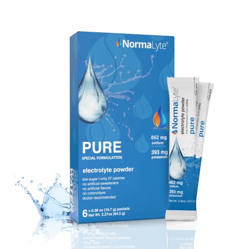Image of NormaLyte Pure Unflavored Electrolyte Powder, Hydration Stick, 6 Count | Clinically studied formula, Electrolyte drink mix, Hydration support, Single-serve convenience, Ready in seconds