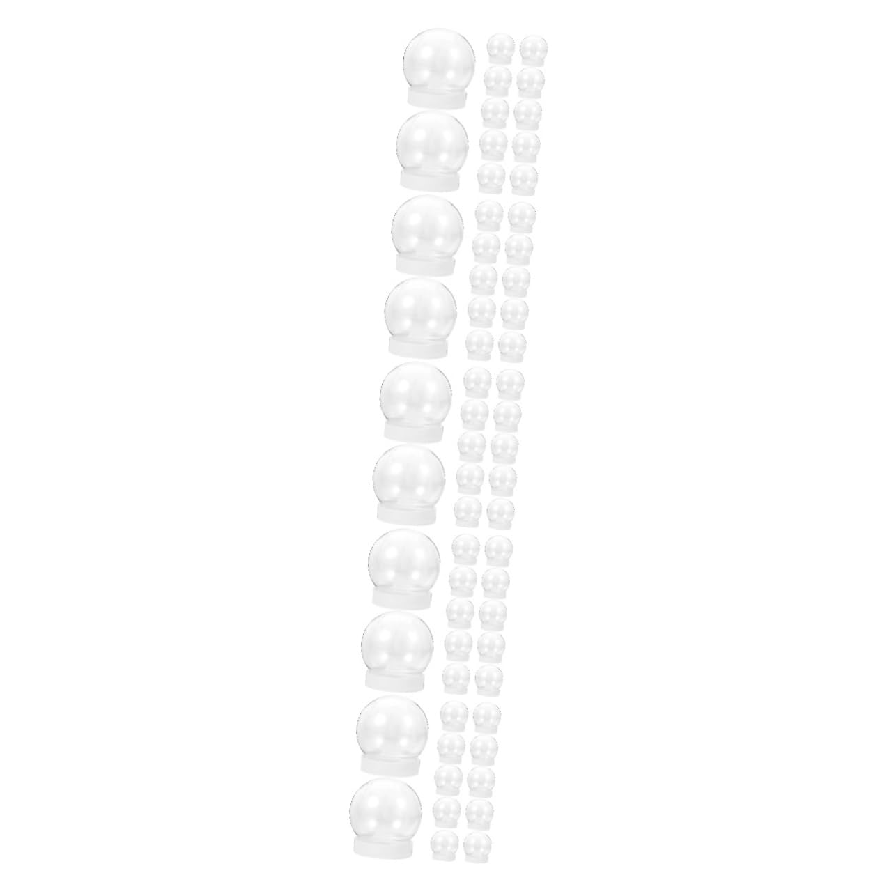 MAGICLULU 60 Pz Globo di Neve Palla di Neve Fai da Te Globo dei Ricordi Vuoto Globo Fai da Te Vaso Globo Riempibile Sfera Ornamentale Riempibile Sfera di Neve Chiara Plastica Bianca