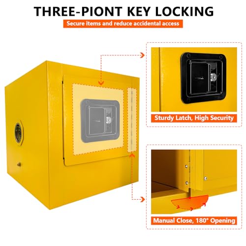 Image of Flammable Safety Cabinet,13 inchx13 inchx13 inch Safety Storage Cabinet,Flammable Cabinet Galvanized Steel Explosion Proof,Flammable Welded Bin Fireproof for Industrial Use - 2Ga