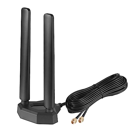 WiFi 6 6E Tri-Band 2.4GHz + 5 GHz + 6GHz Magnetic Base WiFi Antenna for Wireless WiFi 6 6E Router Hotspot PC Desktop Computer PCI-E WiFi Network WiFi Bluetooth Card Gaming WiFi Motherboard