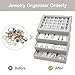 Vee Upgraded Jewelry Trays Organizer with Lid, 4-Layer High-Capacity Stackable Jewelry Storage Earring Organizer for Drawer, Earring, Necklace, Bracelet, Ring, Cosmetics (Grey)