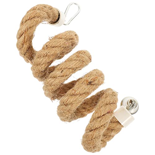 Ipetboom Brinquedos de papagaio para pássaros, corda espiral, poleiro, juta, papagaio, balanço, esca
