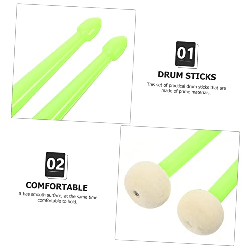 Baquetas Kisangel de doble cabeza para percusión, con punta de nailon, color verde lima, 1 par miniatura 5