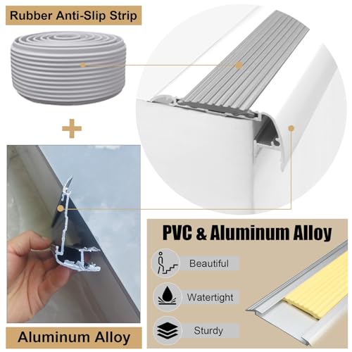Protector de borde de escalera antideslizante que evita caídas con canal LED 5