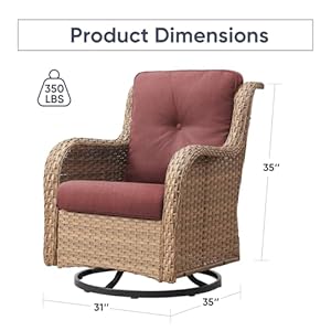 Swivel Rocker Patio Chairs2 Pieces Patio Swivel Rocker Chair with Wicker Armrests Patio Swivel Rocking Chairs Outdoor Swivel Rocker Patio Chairs
