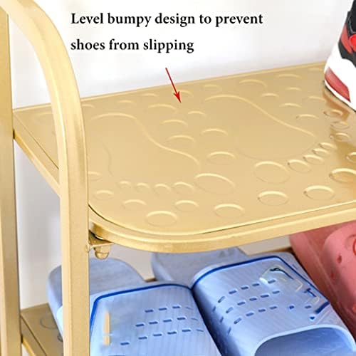 Shoe Shelf for Closet Metal Shoe Rack Organizer Free Standing Shoe Racks for Entryway Wide Shoe Storage Organizer Stackable Shoe Shelf for Floor, Bedroom (Color : /Black, Size : 5-