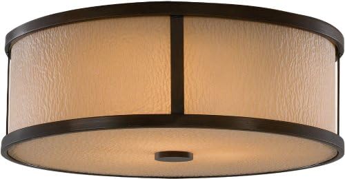 Murray Feiss FM334HTBZ Preston Ceiling Flush Mount Lighting, 14" D x 5" H, Oil Rubbed Bronze