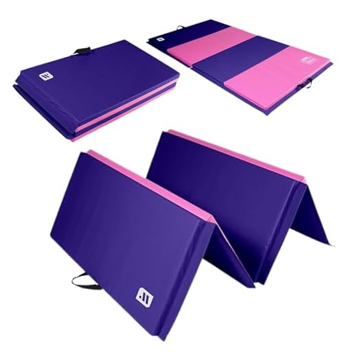 We Sell Mats 4 ft x 8 ft x 2 in Personal Fitness & Exercise Mat, Lightweight and Folds for Carrying, Purple / Pink