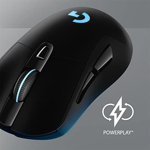 G703 LIGHTSPEED Mouse Gaming Wireless, Sensore HERO 25K, LIGHTSYNC RGB, POWERPLAY-compatibile, Leggero 95 g e 10 g Opzionale, 25600 DPI, PC-Mac, Nero - Mouse gaming - Immagine 7