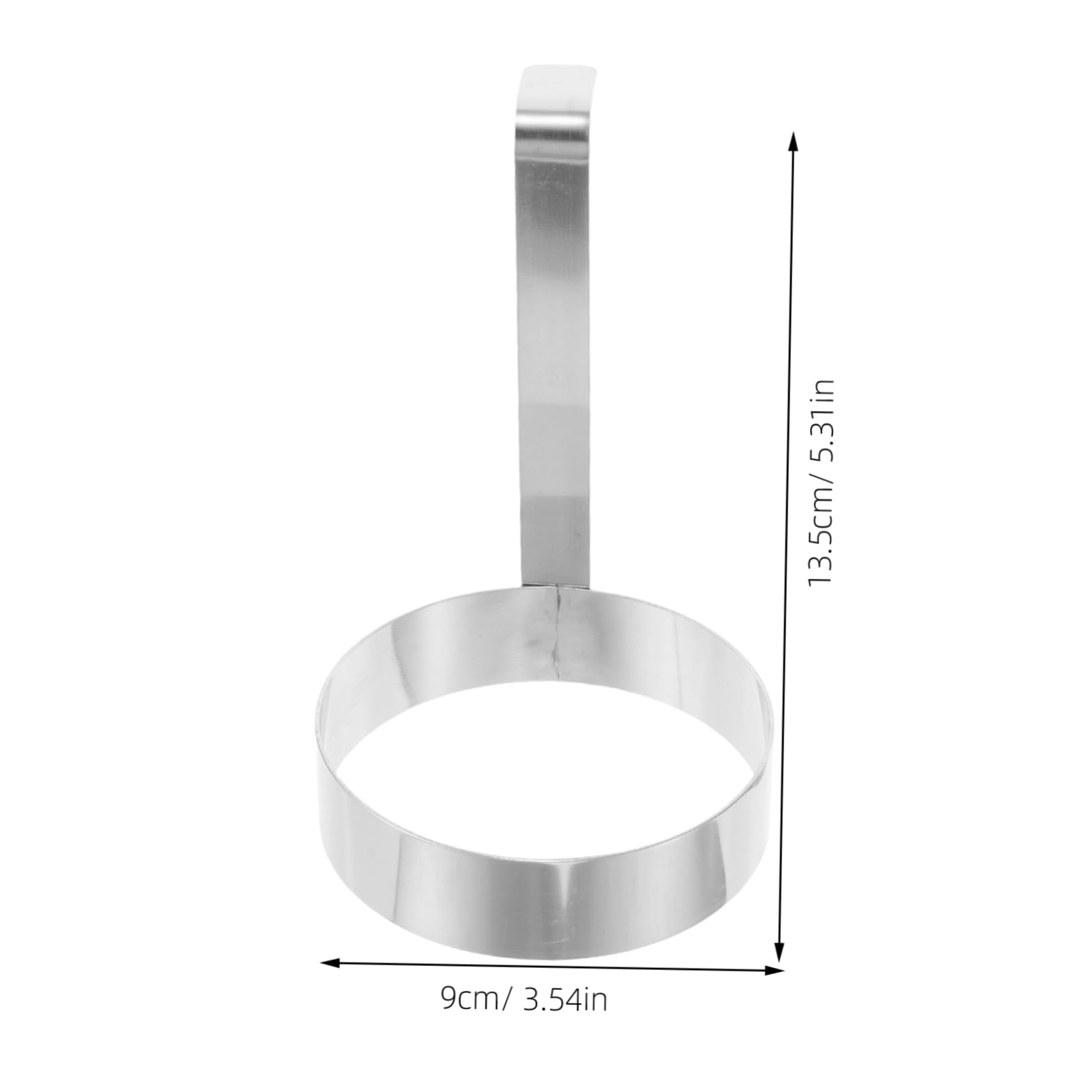 HOLIDYOYO 2pcs Stainless Steel Egg Molds Set Creative Round Heart Shaped Cooking Rings for Eggs Pancakes Sandwiches Ergonomic Long Handle for Easy Use Kitchen Tool