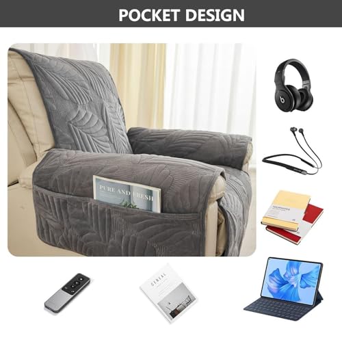 Funda reclinable impermeable con correas elásticas y bolsillos laterales 5