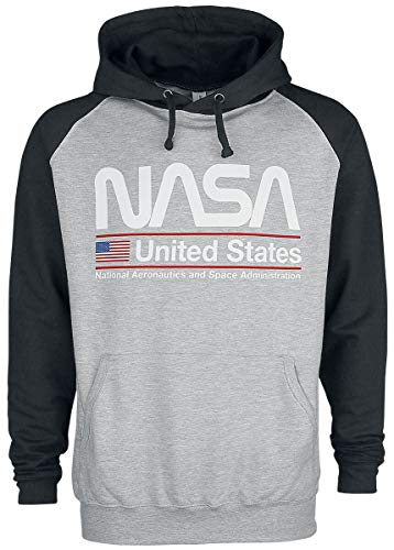 Sweat-Shirt à Capuche Nasa United States Gris Foncé et Noir Taille XL pour Homme et Femme