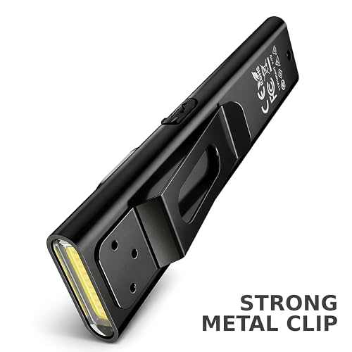BELNOR Rechargeable LED Flashlight, 700 Lumens Flat Slim Pocket Flashlight with Magnetic COB, UV Light, USB-C Charging, Mini EDC Flashlight, Black by Generic - Used condition - Image 6