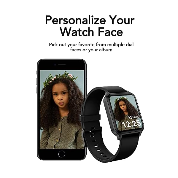 Deeprio Smart Watch for Android iOS Phones, 1.52" HD Full Touch Screen Blood Oxygen Heart Rate Sleep Monitor IP68 Waterproof Fitness Tracker, Smartwatches for Men Women Black,Vidaa