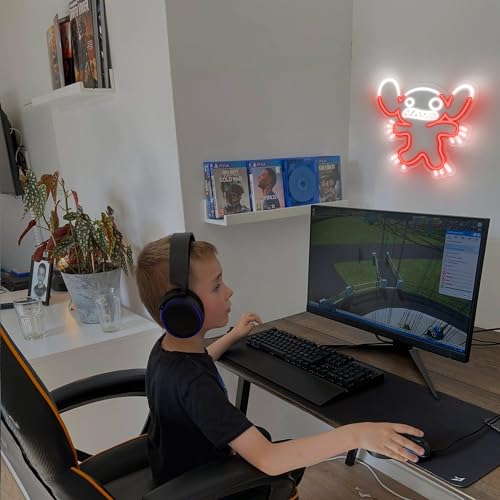 Image of Heliwey Neon Sign LED Anime Bug Stitch Light for Wall Decor, Bedroom, Kids Room, Birthday, Party, Game Room, Pub - Decoration for Stitch Fans