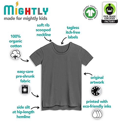 Mightly Girls' Scooped Neck Short Sleeve T Shirts | 100% Organic Cotton, Colorful Casual Stylish Clothes4