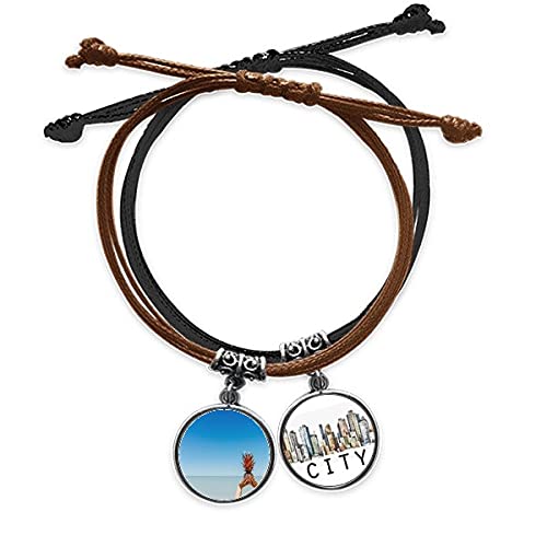 Bracelet cuir Sidi avec charms océan fait main en corde fine