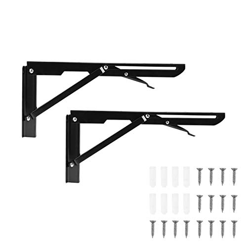 Blingbin 1 Par de Soportes de Estante Plegables,Soporte de Estante Plegable Resistente para Mesa de Trabajo Ahorro de Espacio Soporte de Bricolaje(Carga 120kg) (30 * 16cm)