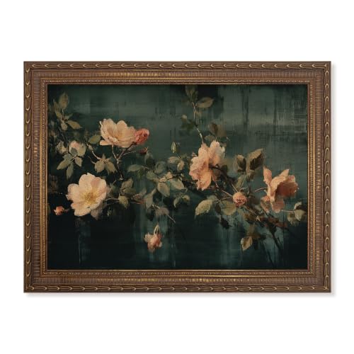 Décor mural or antique texture grès (Fleur16, 8"L x 10"L)