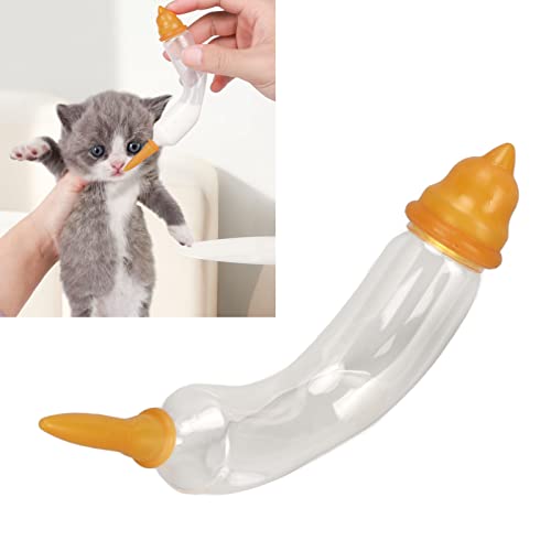 Glass Pet Milk Feeding Bottle with Curved Design, 10ml Kitten Puppy Newborn Feeder Kit for Hamsters Small Animals Nursing Supplies