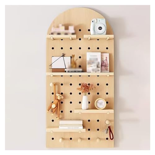 Kit de panneaux perforés muraux bois et étagères d'affichage modulables DIY