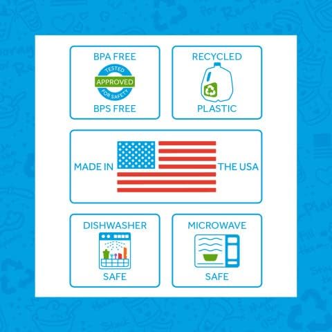 Miniatura 3 de Re-Play Tazones de plástico reutilizables de 12 onzas, paquete de 4 sin tapa, aptos para lavavajillas y microondas para aperitivos y comidas