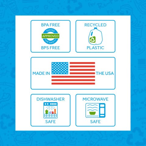 Re Play Made In Usa 4 Pack 12 Oz. Bowls - Made From Eco Friendly Heavyweight Recycled Milk Jugs - Virtually Indestructible - Bpa Free - Microwave & Dishwasher Safe - Eco - Without Lid #TOP2