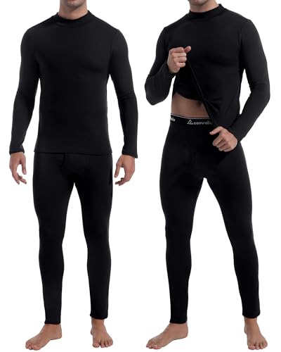 2 Sets Thermal Underwear for Men Long Johns Base Layer Winter, XL
