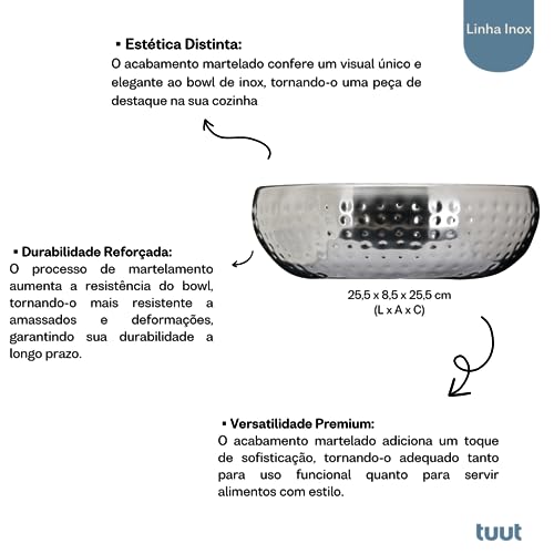 Tuut Linha Inox Saladeira Inox Martelado 25cm