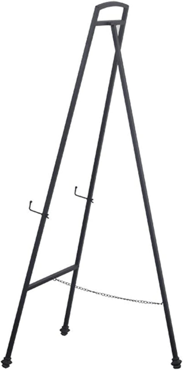 Samnuerly Hotel Welcome Advertising Stand, School Studio Floor-Stand Oil Painting Easel, Wedding Site Poster Holder, Adjustable Angle and Height Durable (Color : Gold) (Black)