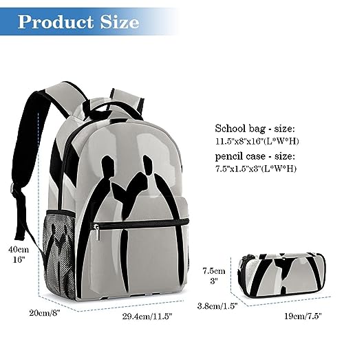 Sac à dos ergonomique multicolore et trousse grand volume ado